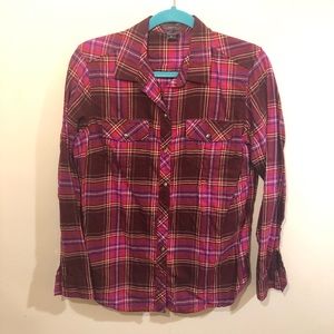 Eddie Bauer dark berry flannel shirt
